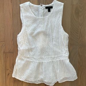 J. Crew White Eyelet Blouse